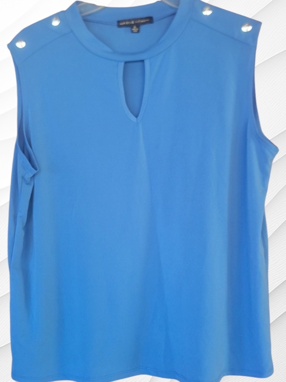 Adrienne Vittadini Sleeveless Keyhole Shell Top in Bright Blue